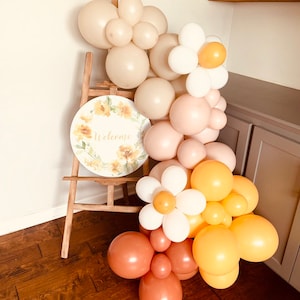 Orange Boho Balloon Garland | Daisy Balloons Boho Baby Shower | Boho Cottagecore Bridal | Boho First Birthday Balloons | Two Groovy Birthday