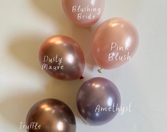 Dusty Mauve Balloons | Create Your Own Garland Double Layered Custom Balloons | Dusty Mauve Bridal Shower | Pink Blush Baby Shower