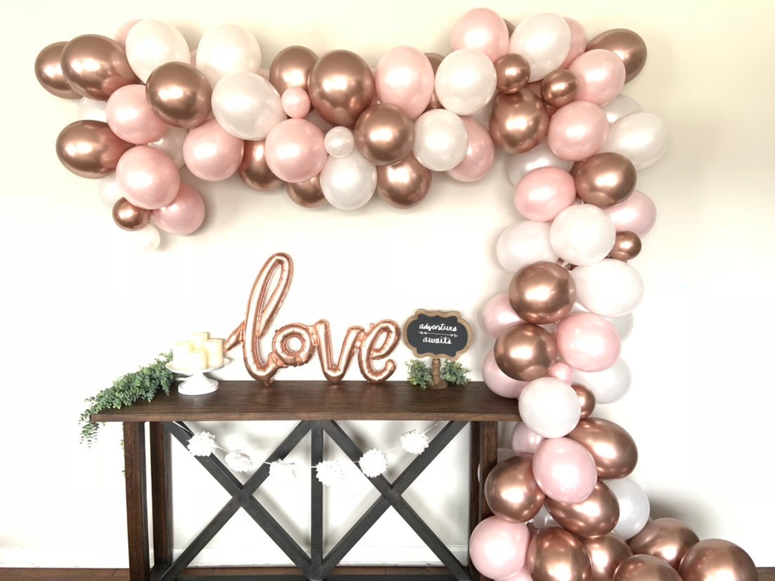 Rose Gold and Blush Balloon Garland Rose Gold Bridal Shower Etsy