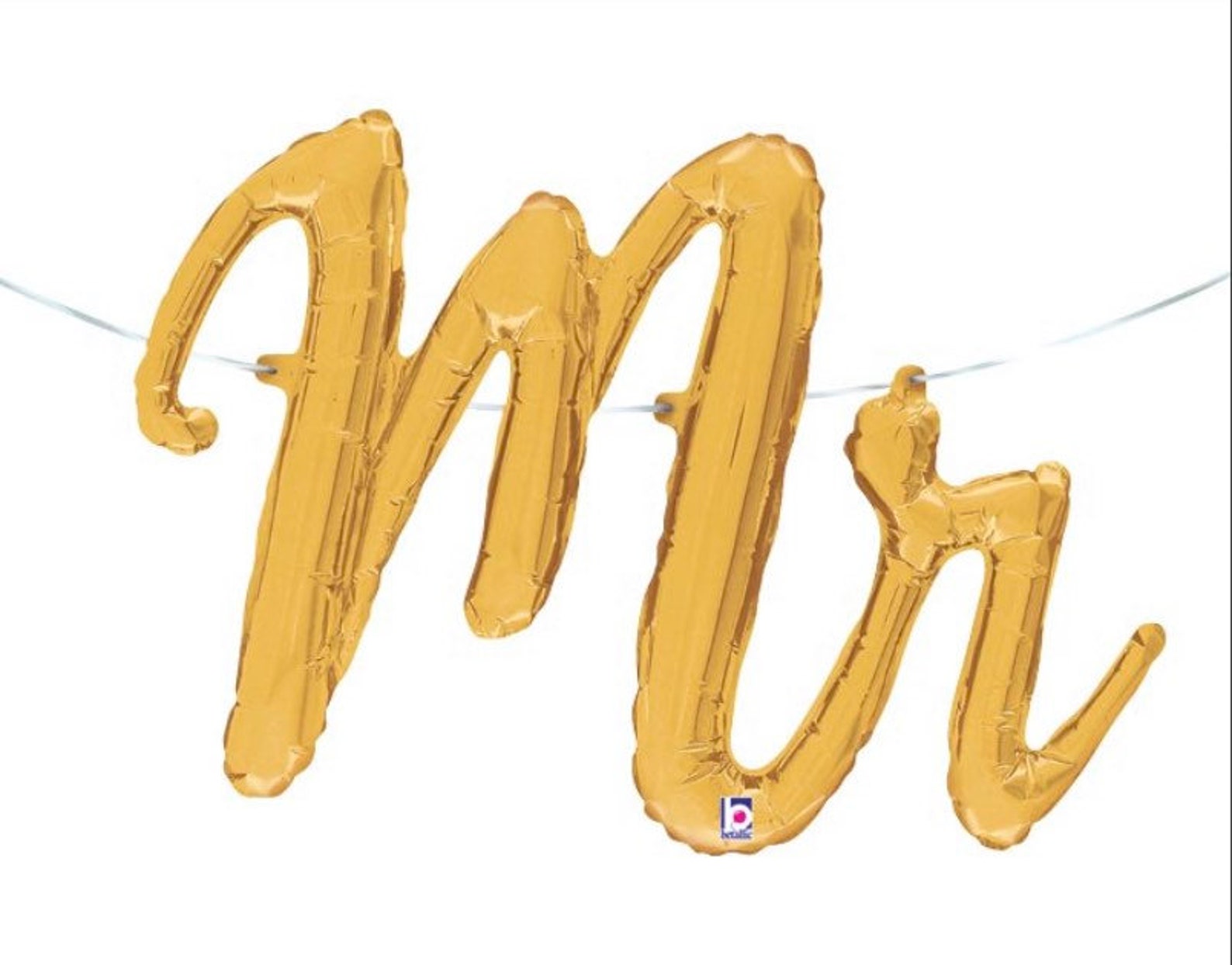 Gold Mr Script Balloon | Mr & Mrs Balloons | Mr and Mrs Signs | Gold ...