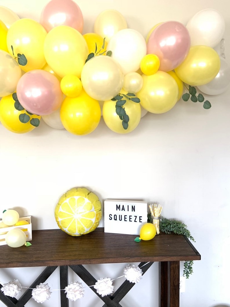 Pink Lemon Balloon Garland She Found Her Main Squeeze Bridal Shower Decor Love is Sweet Baby Shower It's Sweet To Be One First Birthda image 2