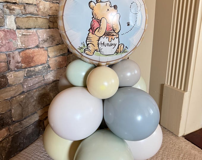 Winnie the Pooh Balloon Centerpiece | Pooh Bear Baby Shower | One Hundred Acre Wood Birthday | Our Hunny is One | A New Chapter is About to