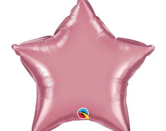 Twinkle Little Star Balloons | Chrome Mauve Star Balloon | Birthday Party Decor | Galaxy Birthday Balloons | Chrome Star Balloons