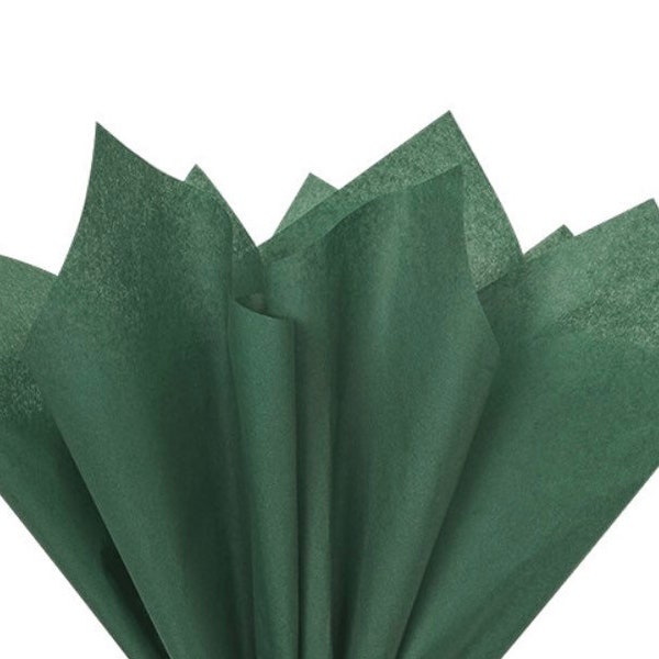 Forest Green Tissue Paper | 24 Sheets Hunter Green Tissue Paper | 20”x 30” Tissue Paper Sheets | Dark Green Party Decor | Green Gift Wrap