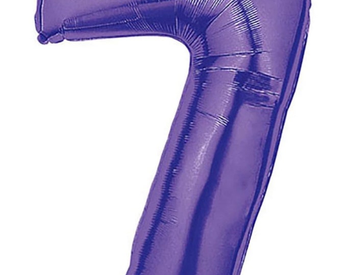 Purple 7th Birthday Balloons | Purple Number 7 Birthday Party | 7th Birthday Banner | Birthday Party Photo Props | Purple Number Balloons