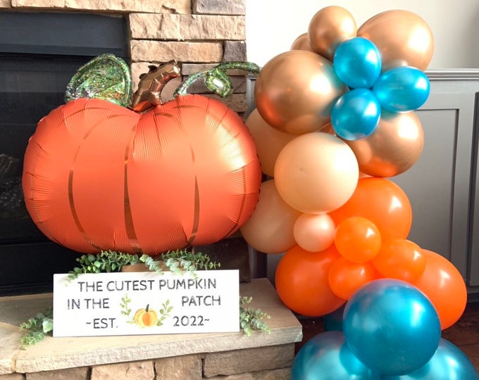 Teal Little Pumpkin Balloon Garland Kit | Little Pumpkin Baby Shower | Fall Bridal Shower | A Little Pumpkin is on the Way | Pumpkin First