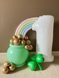 Lucky One Balloon Display Kit | One lucky Dude Balloons | Irish Birthday Party | One Lucky Lady Birthday | Shamrock Balloons | Green and Gol