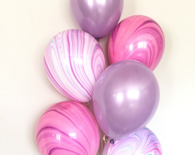 Pink and Purple Balloons | Girl Balloon Bouquet | Princess Birthday Party Decor | Pink and Purple Party Decor | Boutique Balloons | Birthday