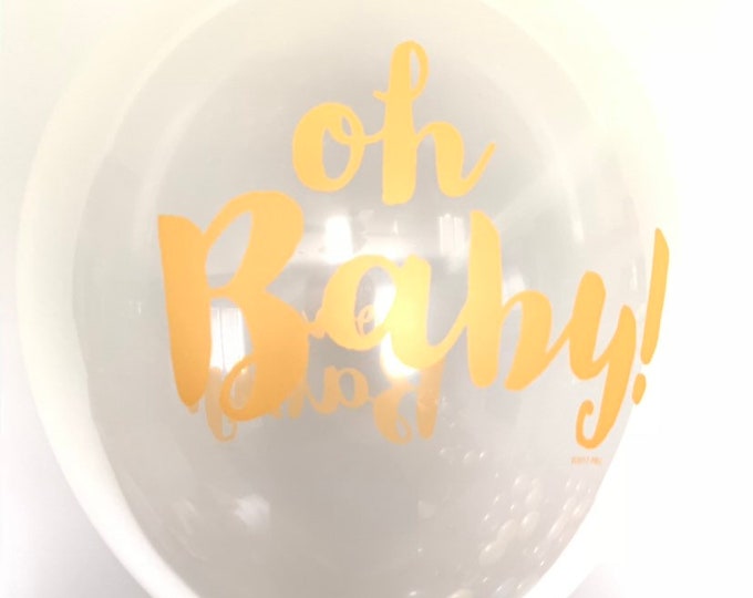 Oh Baby Balloons | Gold Baby Balloons | Gold Oh Baby Balloons | Gold Balloons | Gold Latex Balloons | Gold Baby Shower | Gender Reveal Baby