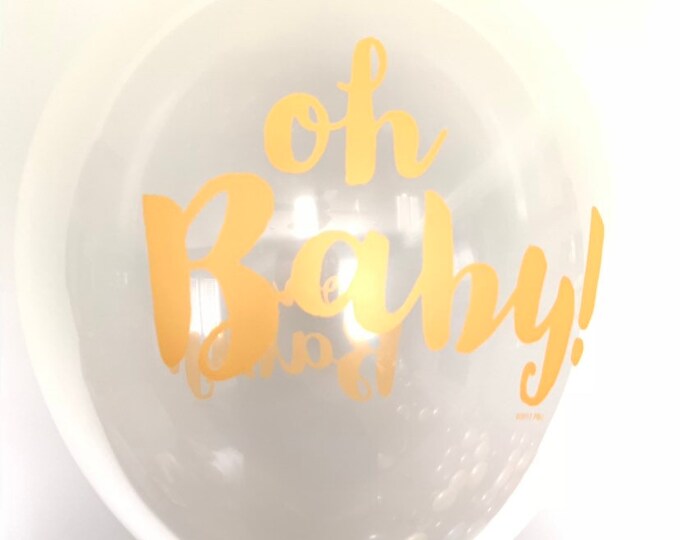 Oh Baby Balloons | Gold Baby Balloons | Gold Oh Baby Balloons | Gold Balloons | Gold Latex Balloons | Gold Baby Shower | Gender Reveal Baby