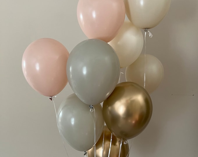 Blush and Beige Balloons | Muted Balloon Bouquet | Blush Balloons | Blush Baby Shower | Blush Bridal Shower Decor