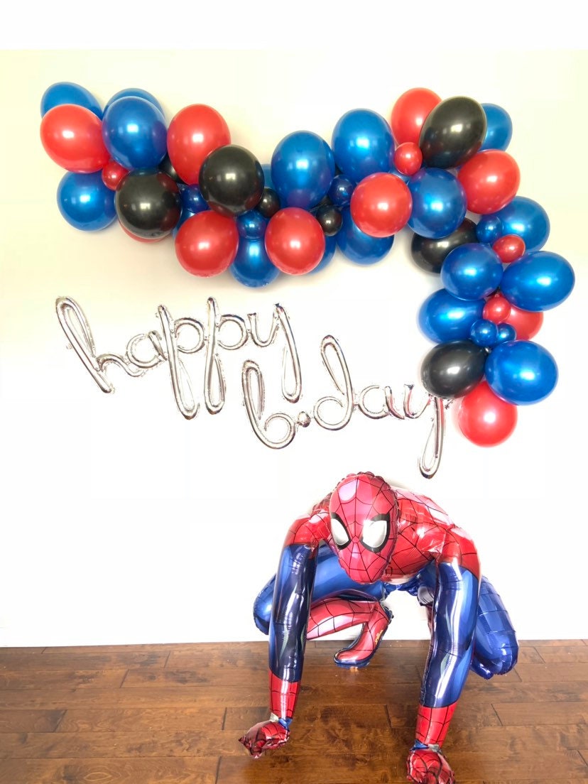 Spiderman Balloon Kit Spiderman 30'' Age Number Happy Birthday 14