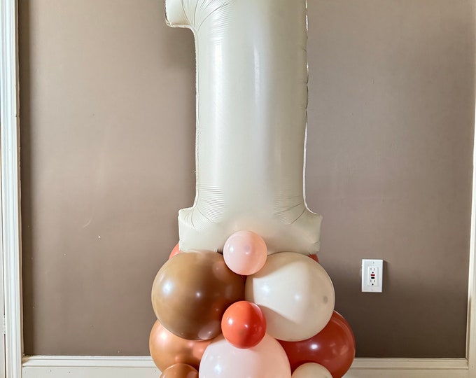 Blush Little Pumpkin Balloon Tower Kit | Pink Little Pumpkin First Birthday Balloon Tower | Muted Our Little Pumpkin is One | Pink Pumpkin