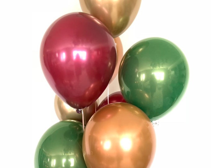 Olive Green Balloons | Fall Wedding Decor | Green and Gold Balloons | Chrome Copper  Balloons | Fall Bridal Shower Decor