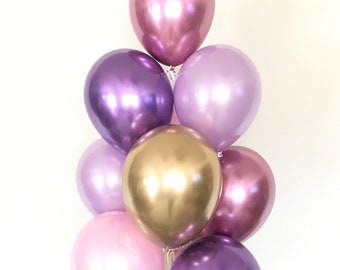 Pink and Purple Balloons | Chrome Balloons | Valentine's Day Party Decor | Princess Birthday Party Decor | It's A Girl Baby Shower