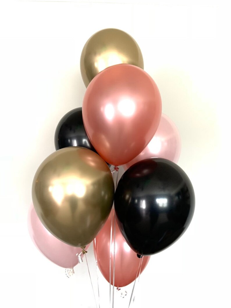 Pink Blush Balloons Blush and Black Balloons Gold and | Etsy