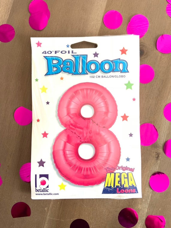 Ballons Chiffres - Ballon Chiffre 3 - 70cm Rose Fuchsia - Feuille