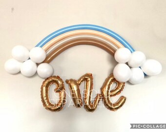 Boho Rainbow Balloons | DIY Boho Rainbow | Rainbow Birthday Party | Boho First Birthday | Rainbow Photo Prop