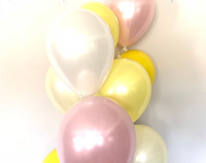 Yellow and Blush Balloons | Lemon Balloons | Pink Lemonade Balloons | Citrus Bridal Shower Decor | Pink Lemonade First Birthday | Citrus Bab