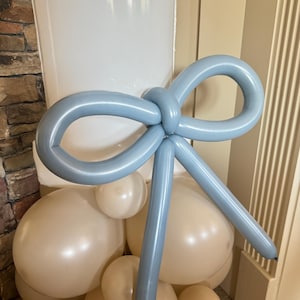 Dusty Blue Bow Balloon Kit | Blue Bow Birthday Balloons | Blue Gingham Birthday | Blue and Beige Coquette Bows | She’s Tying the Knot