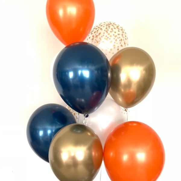 Navy and Orange Balloons | Fall Balloons | Little Pumpkin Balloons | Little Pumpkin Baby Shower Decor | Fall Bridal Shower Decor