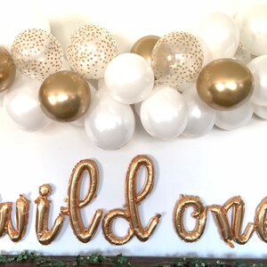 White and Gold Balloon Garland DIY Kit | White and Gold Bridal Shower Decor | Gold Baby Shower | Wedding Balloon Garland Photo Prop