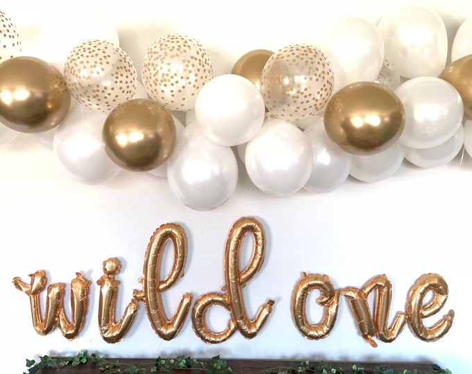 White and Gold Balloon Garland DIY Kit | White and Gold Bridal Shower Decor | Gold Baby Shower | Wedding Balloon Garland Photo Prop