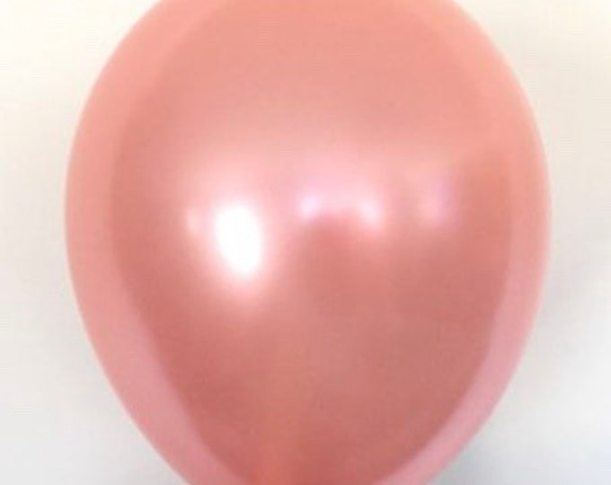 Rose Gold Balloons | Metallic Rose Gold Latex Balloons | Rose Gold Birthday Party Decor | Rose Gold Bridal Shower Decor