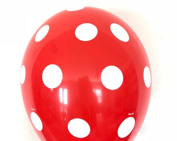 Red and White Polka Dot Balloons | Oh Snap Gingerbread Birthday | Mouse Birthday Party | Little Lady Bug Baby Shower | Strawberry Balloons