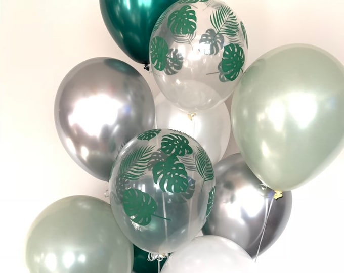 Sage Green Balloons | Light Green Wedding Decor | Silver Sage Balloons | Tropical Balloons | Tropical Bridal Shower Decor
