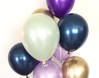 Sage Green and Navy Balloons | Light Green Wedding Decor | Green and Purple Balloons |Navy and Green Balloons | Sage Green Bridal Shower Dec