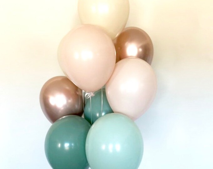 Blush and Mint Balloons | Blush Wedding Decor | Muted Balloons | Willow Balloons | Natural Bridal Shower Decor