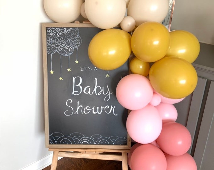 Rosewood and Mustard Balloon Garland | Boho Rainbow Baby Shower Decor | Boho Bridal Shower | Mauve and Mustard Balloons