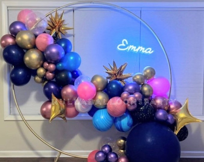 Galaxy Balloon Garland | Pink & Teal Galaxy Baby Shower |  Twinkle Little Star Balloon Garland | Over The Moon Baby | Two The Moon Birthday