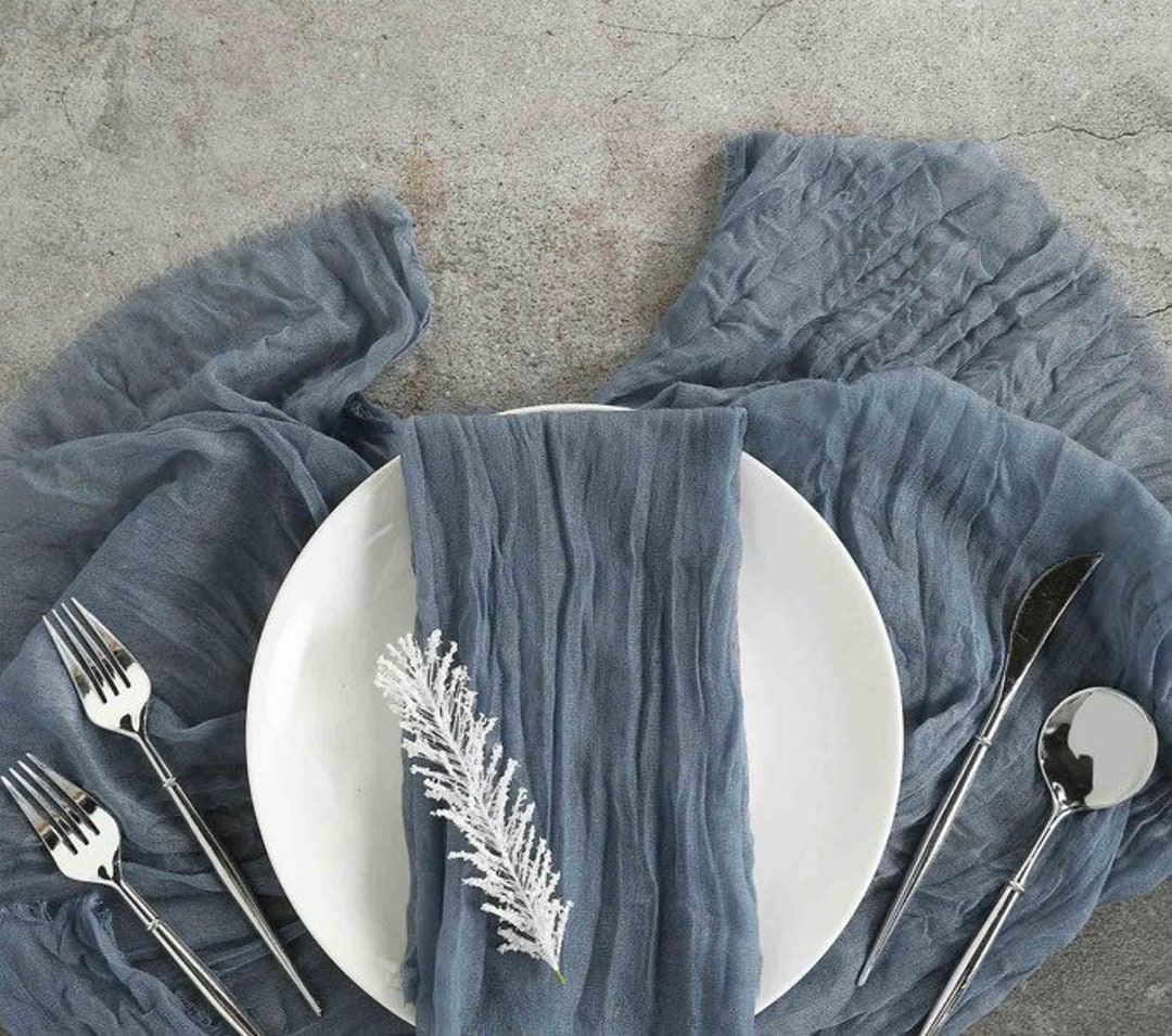 Dusty Blue Gauze Napkins Dusty Blue Cloth Napkins Dusty Blue Baby