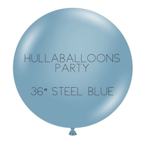 Jumbo 36” Steel Blue Balloons | Blue Latex Balloons | Dusty Blue Birthday Party Decor | Something Blue Bridal Shower  | Blue Baby Shower