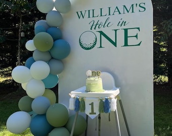 Hole in One Balloon Garland | Golf Birthday Party | Golf first Birthday | Golf Balloon Arch | Little Golfer Birthday Balloons Muted Balloons