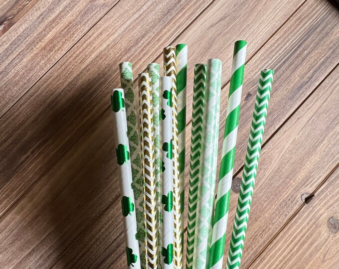 Lucky in Love Straws | Shamrock Straws | Lucky One Baby Shower | Green and Gold Straws | Lucky in Love Bridal Shower | One Lucky Dude Straws