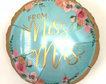 Miss to Mrs Balloons | She Said Yes Balloons | Mint and Gold Wedding Decor | Miss to Mrs Banner |  Bridal Shower Decor | Miss to Mrs Bridal