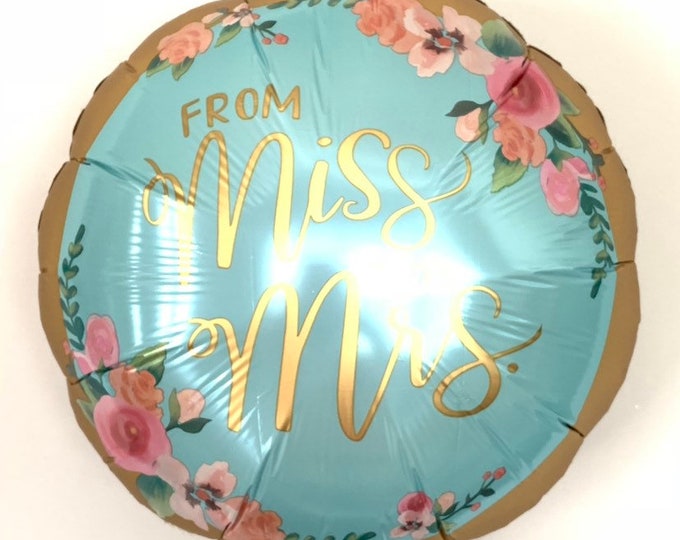 Miss to Mrs Balloons | She Said Yes Balloons | Mint and Gold Wedding Decor | Miss to Mrs Banner |  Bridal Shower Decor | Miss to Mrs Bridal