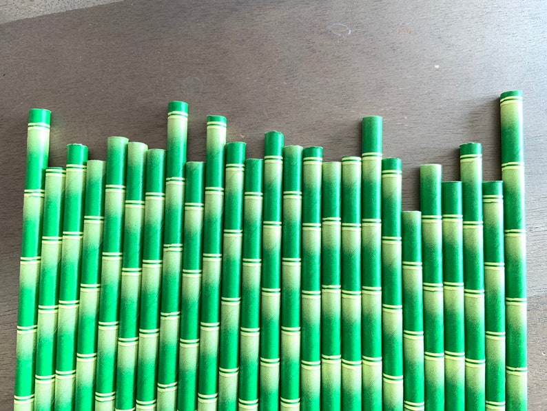Tropical Straws Tropical Party Decor Bamboo Straws Etsy