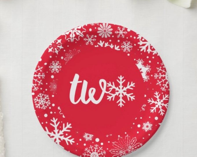 Red Winter Second Birthday Cake Plates | Blue Snowflake Second Birthday | Baby It’s Cold Outside Plates | Snow Much Fun Birthday