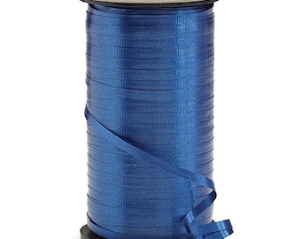 Navy Blue Balloon Ribbon | Blue Balloon String | Blue 3/16” Crimped Curling Ribbon | Roll of Ribbon | Blue Ribbon | Blue Curling Ribbon