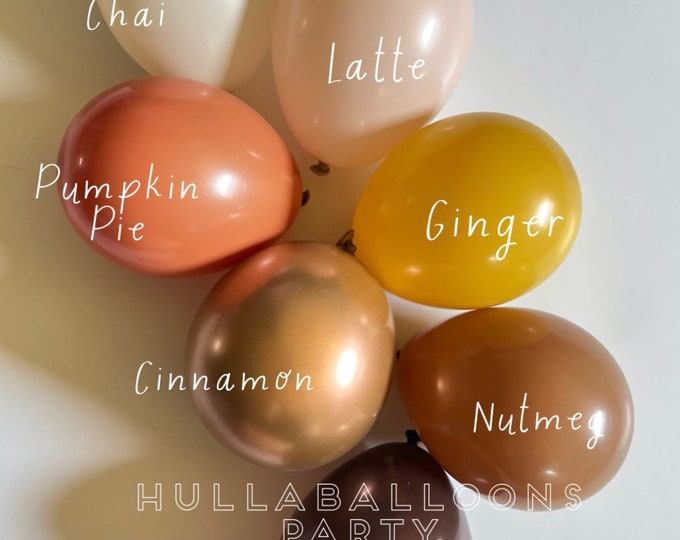 Pumpkin Spice Balloons | Individual Balloons Create Your Own Garland Custom Balloons | Little Pumpkin Baby Shower | A Baby is Brewing