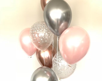 Pink Blush Balloons | Blush Balloons | Silver and Blush Balloons | Winter Blush Bridal Shower Decor | Blush Winter Wonderland