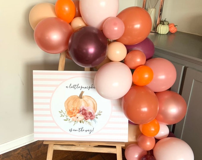 Blush Little Pumpkin Balloon Garland Kit | Little Pumpkin Baby Shower Decor | Fall Bridal Shower | A Little Pumpkin is on the Way