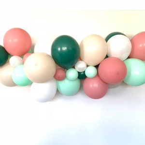 Matte Rose Gold and Green Balloon Garland | Party Animal Birthday Balloon Garland | Matte Balloons | Green and White Sand Balloons |