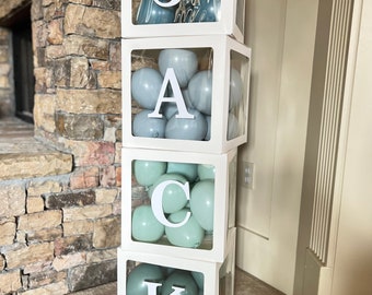 Custom Baby Balloon Boxes | PICK YOUR LETTERS Baby Shower Blocks | Custom Name Blocks | Custom Balloon Boxes | Custom Bridal Shower Decor