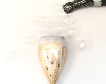 Happy New Year Balloons | New Year's Eve Party Decor | New Year's Eve Balloons | Happy 2019 | Champagne Balloons | Party Photo Props