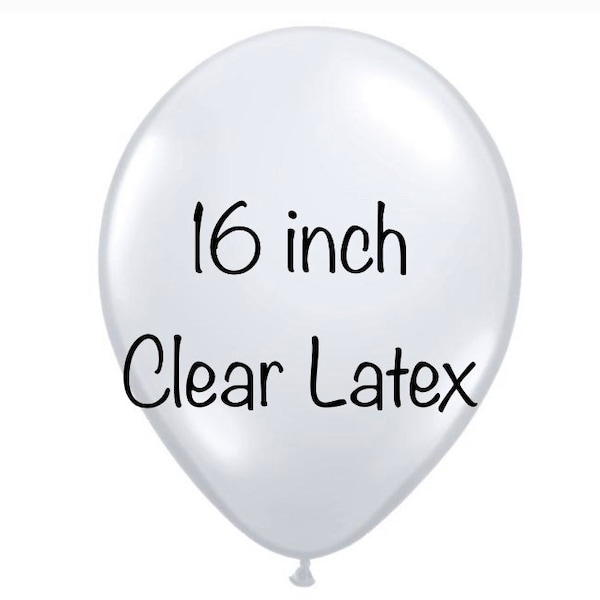 16” Clear Latex Balloons | 16 inch Clear Balloons | Large Confetti Balloons | Custom Balloons